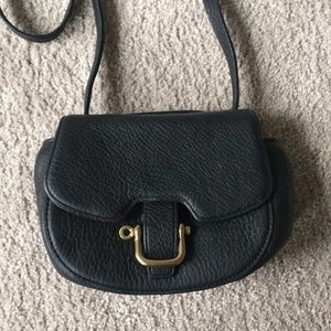 Jcrew black leather crossbody purse